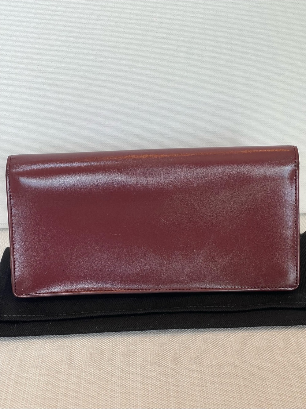 EUC CARTIER BORDEAUX DEEP BURGUNDY CALFSKIN LEATHER LONG BIFOLD WALLET PARIS - Picture 5 of 14